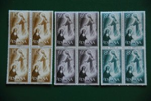 SPAIN - ESPAÑA - Stamp Day 1957 Full Set in Blocks MNH Luxe