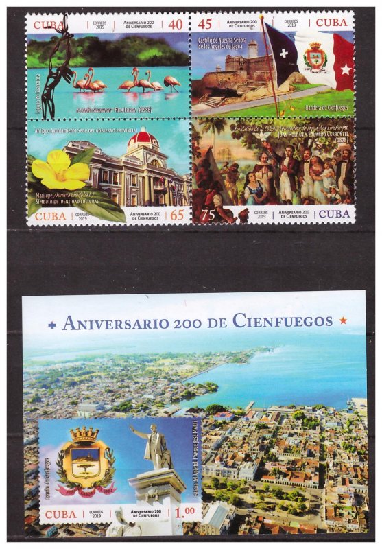 2019 Bicentenary of CIENFUEGOS 4v+s/s MNH
