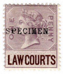 (I.B) QV Revenue : Law Courts (Scotland) 1d (1873) specimen 