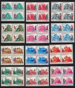 Luxembourg Castles COLLECTION Blocks of 4 1969 MNH SG#846=867 MI#798=819