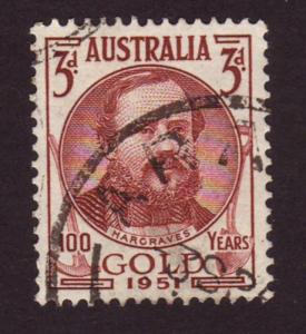 Australia 1951 Sc#244, SG#245 3d Hargraves Gold Mining USED