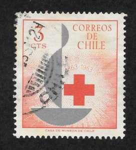 Chile Scott 343 Used LH - 1963 Red Cross Centennial Issue - SCV $0.25