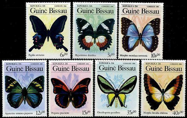 HERRICKSTAMP GUINEA BISSAU Sc.# 604-10 Butterflies