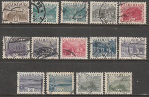 Austria 340-353, COMPLETE SET OF FOURTEEN. USED. F-VF. (56)