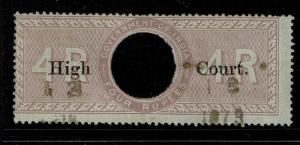 India 1869 4R High Court Used / Small Pinhole / BF# 32 - S2286