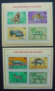 Guinea, Scott 514a, 517a, and 518a, MNH, African Wildlife