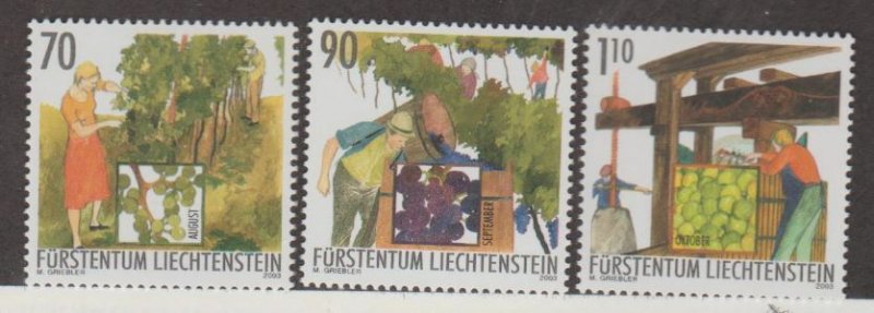 Liechtenstein Scott #1259-1260-1261 Stamps - Mint NH Set