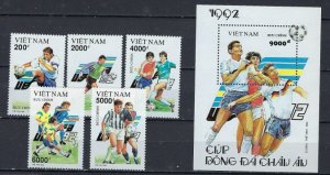 Vietnam 2364-69 MNH 1992 Soccer (ak1798)