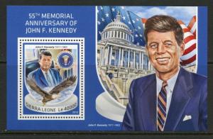 SIERRA LEONE 2018 55th MEMORIAL ANNVERSARY OF JOHN F. KENNEDY S/SHEET MINT NH