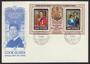 Cook Islands B98a Royal Wedding 1981 U/A FDC