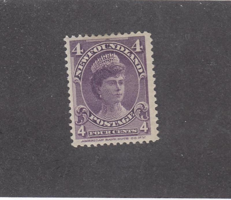 NEWFOUNDLAND # 84  VF-MH  4cts   DUCHESS OF YORK VIOLET   CAT VALUE $60