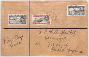 BH69 1938 ASCENSION KGVI New Issues FDC Registered 3 Values {samwells-covers}