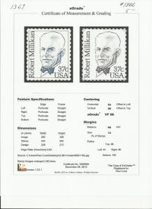 # 1866 MINT NEVER HINGED ROBERT MILLIKAN VF+