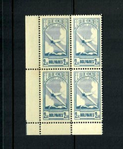 PH32g Venezuela C-61 Airplane Block of 4 selvage MNHOG