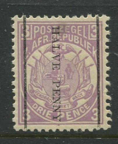 Transvaal - Scott 140 - Surcharge Issue -1885 - MNH - Single 1/2p on a 3p Stamp