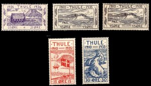 1935 Thule Greenland Local Post Scott #- 2-5 15 Ore-45 Ore Incomplete Set/5