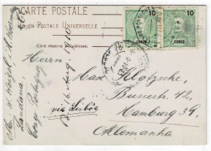 Portuguese Congo 1910 postcard to Germany, Scott 15