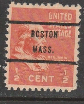 United States    803    (N**)  1938    Préo.  Boston Mass.