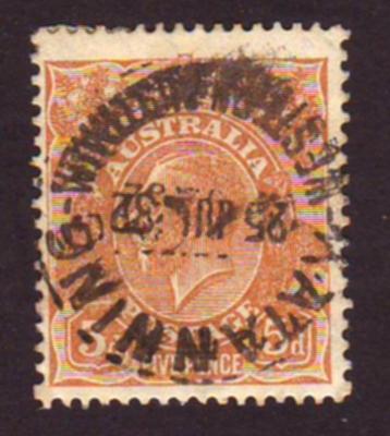 Australia 1930 Sc#75 5d Orange Brown KGV Head USED.