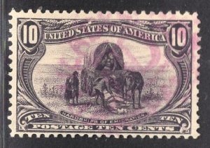 US Stamp#290 10c Gray Violet Trans-Mississippl USED SCV $ $35.00 