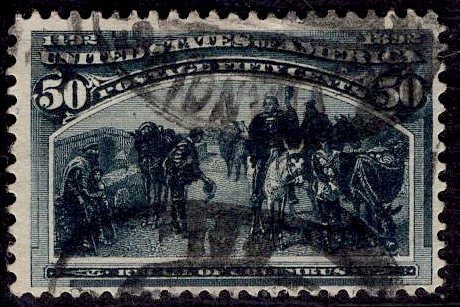 US Stamp #240 50c Columbian USED SCV $175
