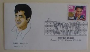 US  HAND MADE ELVIS FDC 1993 ONLY 97 MADE