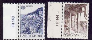 Faroe Is.-Sc#156-7-Unused NH Europa set-1987-