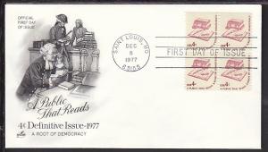 US Public That Reads 1977 Artcraft U/A FDC BIN