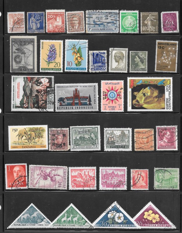 WORLDWIDE Page #738 of Used Stamps Mixture Lot Collection / Lot