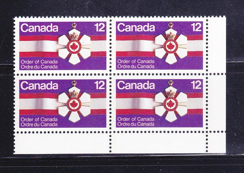 Canada 736 Block Of 4 Set MH Order Of Canada