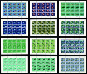 Japan 860-871 MNH 12 SHEETS Fish Marine Seashells see Condition ZAYIX 1223L0055