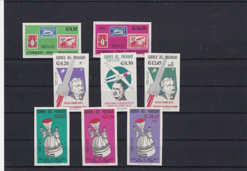 Rocket Post 1966 Mint Never Hinged Paraguay Imperf Stamps Ref 27570