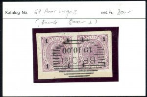 AUSTRIA, IMPERFORATED PAIR 1 H, CANCEL FROM BRIONI, PERFECT!