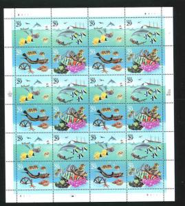 2863 - 2866 Wonders of the Sea 29¢ Sheet of 24 Stamps MNH Fish