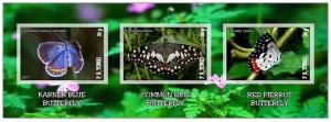 TONGO SHEET IMPERF CINDERELLA BUTTERFLIES INSECTS