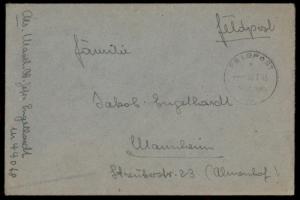 German WWII 1943 UBoot Submarine U575 St Nazaire Lorient Feldpost Cover 79441