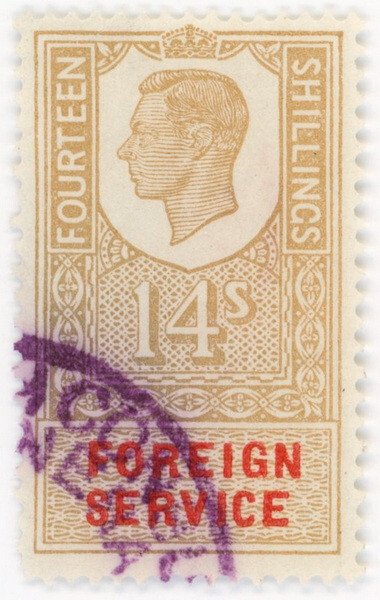 (I.B) George VI Revenue : Foreign Service 14/-