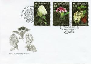 Slovenia 2019 FDC Hydrangeas Panicled Oakleaf Hydrangea 3v Cover Flowers Stamps