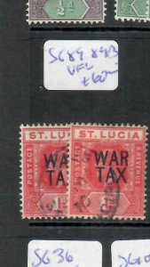 ST LUCIA (P2403B)  KGV  WAR TAX    SG 89, 89B    VFU 