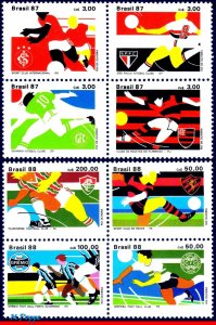 2112 2149A BRAZIL 1987 1988 FAMOUS CLUBS, FOOTBALL SOCCER, RHM C-1559 C-1596 MNH