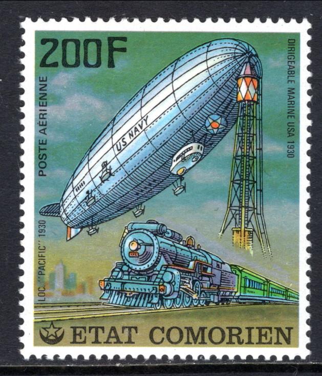 Comoro Islands 251 Train Zeppelin MNH VF