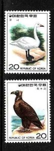 Korea-Sc#1023-4-unused NH set-Birds-1976-