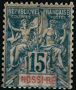 French Nossi Be #37 Mint OG VF hr. w/thin spots..Fill out French Colony spaces!
