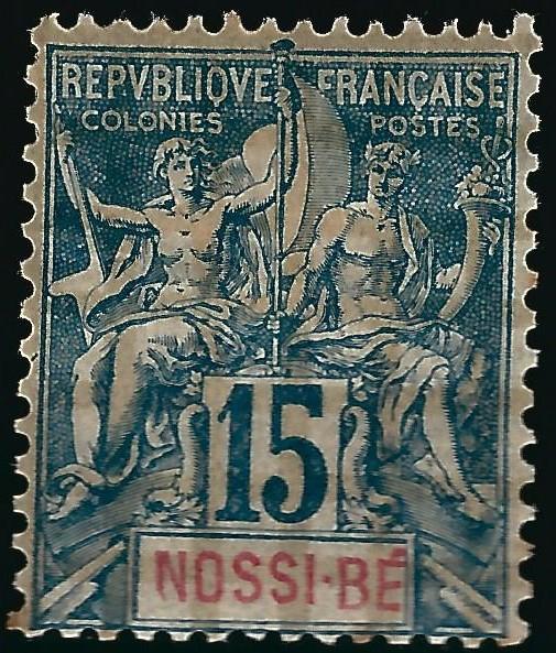 French Nossi Be #37 Mint OG VF hr. w/thin spots..Fill out French Colony spaces!