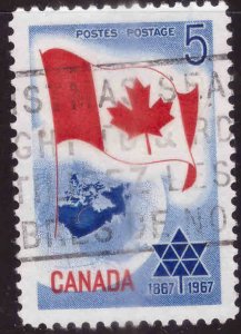 Canada Scott 453 Used stamp typical cancel
