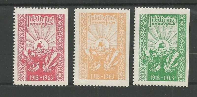 1963 Lithuania Boy Girl Scout Camp set 3 labels JUBILIEJINE STOVYKLA