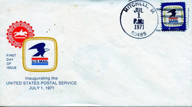 U.S. Scott 1396 Inaugurating the USPS FDC Rare Mitchell Iowa