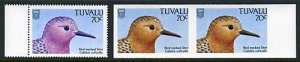 TUVALU 70C RED STINT BIRD YELLOW PRINT MISSING ERROR