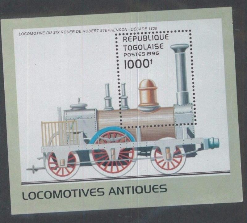 TOGO SOUVENIR SHEET Sc# 1783a, MNH - Locomotives Antiques- FOS157