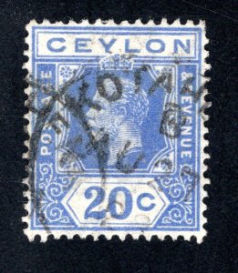 Ceylon #237a,  F/VF, Used, CV $7.25 ....  1290198